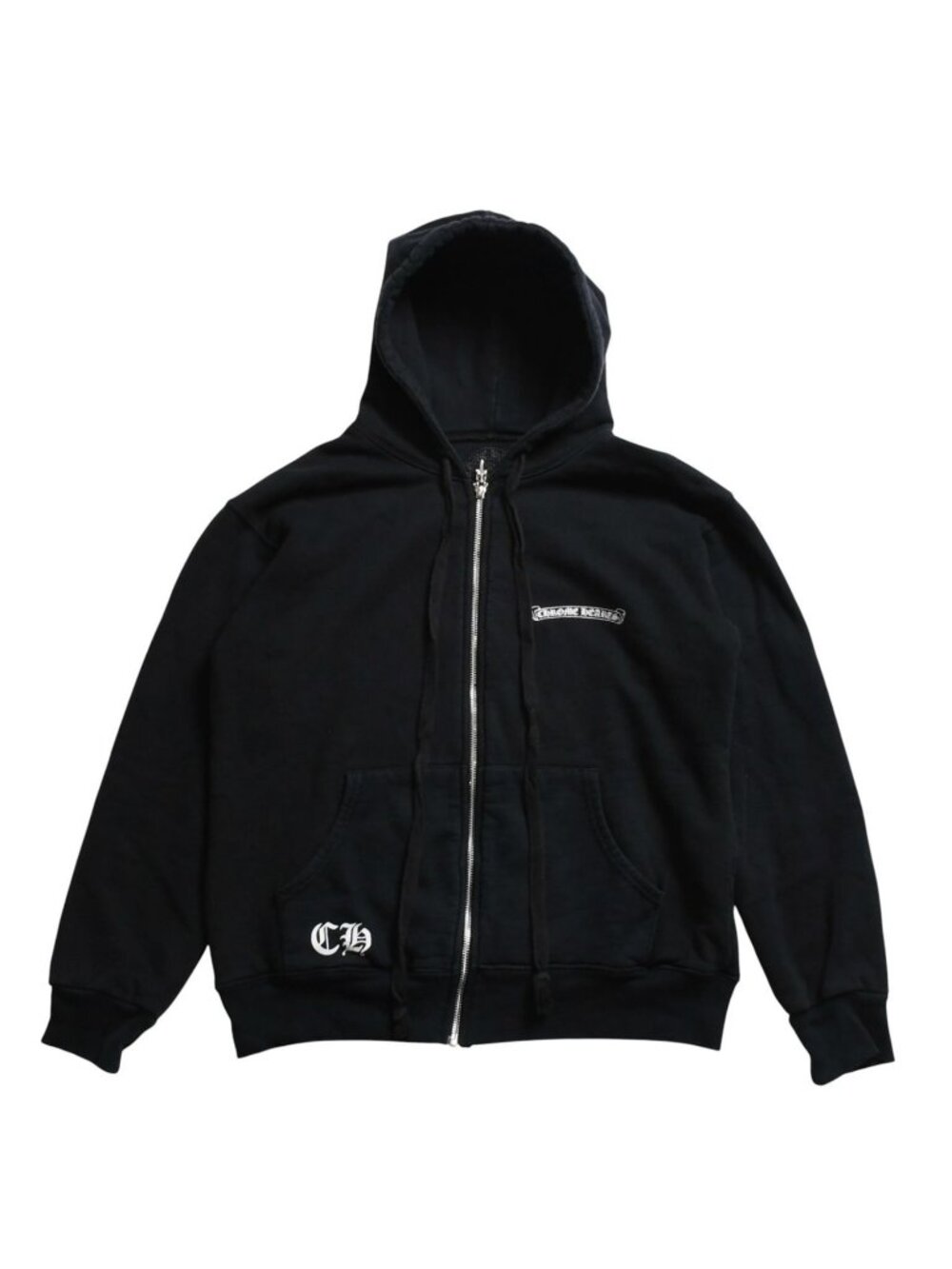 Chrome Hearts Double Face Zip Up Hoodie CH Plus Dagger Zip Black S
